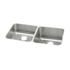 Elkay Lustertone Classic Stainless Steel 30-3/4" x 18-1/2" x 10" Equal Double Bowl Undermount Sink Kit with Left Drain