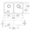 Elkay Lustertone Classic Stainless Steel 30-3/4" x 18-1/2" x 10", Equal Double Bowl Undermount Sink Kit with Right Drain