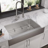 Elkay Crosstown 18 Gauge Stainless Steel 35-7/8" x 20-1/4" x 9" Single Bowl Farmhouse Sink & Faucet Kit with Bottom Grid & Drain