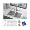 Elkay Crosstown 16 Gauge Stainless Steel 30-3/4" x 18-1/2" x 10" Equal Double Bowl Undermount Sink Kit with Faucet