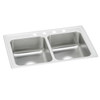 Elkay Lustertone Classic Stainless Steel 29" x 18" x 4" 3-Hole Equal Double Bowl Drop-in ADA Sink