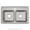 Elkay Lustertone Classic Stainless Steel 29" x 18" x 6", 0-Hole Equal Double Bowl Drop-in ADA Sink