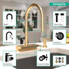 Hansgrohe 73837251 Aquno Select High Arc Kitchen Faucet, 3-Spray Pull-Down, 1.75 GPM in Brushed Gold Optic