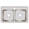 Elkay Lustertone Classic Stainless Steel 33" x 19-1/2" x 7-5/8" 1-Hole Equal Double Bowl Drop-in Sink