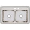 Elkay Lustertone Classic Stainless Steel 33" x 19-1/2" x 7-5/8" MR2-Hole Equal Double Bowl Drop-in Sink
