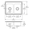 Elkay Lustertone Classic Stainless Steel 29" x 22" x 7-5/8", 0-Hole Equal Double Bowl Drop-in Sink