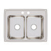 Elkay Lustertone Classic Stainless Steel 29" x 22" x 7-5/8", 2-Hole Equal Double Bowl Drop-in Sink