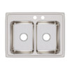 Elkay Lustertone Classic Stainless Steel 29" x 22" x 7-5/8", MR2-Hole Equal Double Bowl Drop-in Sink