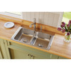 Elkay Lustertone Classic Stainless Steel 33" x 22" x 8-1/8", 1-Hole Equal Double Bowl Drop-in Sink with Quick-clip