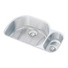 Elkay Lustertone Classic Stainless Steel 31-1/2" x 21-1/8" x 7-1/2" Offset 70/30 Double Bowl Undermount Sink Kit