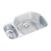 Elkay Lustertone Classic Stainless Steel, 31-1/2" x 21-1/8" x 7-1/2", 30/70 Offset Double Bowl Undermount Sink Kit