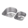 Elkay Lustertone Classic Stainless Steel 31-1/4" x 20" x 10", Offset 60/40 Double Undermount Sink w/Perfect Drain