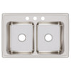 Elkay Lustertone Classic Stainless Steel 33" x 22" x 8-1/8", 3-Hole Equal Double Bowl Drop-in Sink