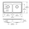 Elkay Lustertone Classic Stainless Steel 33" x 19-1/2" x 5-1/2", 1-Hole Equal Double Bowl Drop-in ADA Sink