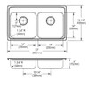 Elkay Lustertone Classic Stainless Steel 33" x 19-1/2" x 6", 0-Hole Equal Double Bowl Drop-in ADA Sink