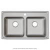 Elkay Lustertone Classic Stainless Steel 33" x 19-1/2" x 6-1/2", MR2-Hole Equal Double Bowl Drop-in ADA Sink