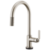 Brizo Litze 64053LF-BLGL SmartTouch Pull-Down Faucet with Square Spout and Knurled Handle Matte Black/Luxe Gold