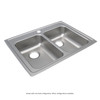 Elkay Lustertone Classic Stainless Steel 29" x 22" x 5-1/2" 3-Hole Equal Double Bowl Drop-in ADA Sink