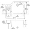 Elkay Lustertone Classic Stainless Steel 31-1/2" x 21-1/8" x 10", 30/70 Offset Double Bowl Undermount Sink Kit