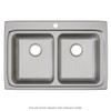 Elkay Lustertone Classic Stainless Steel 33" x 22" x 5-1/2" 1-Hole Equal Double Bowl Drop-in ADA Sink