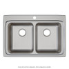 Elkay Lustertone Classic Stainless Steel 33" x 22" x 6-1/2", 2-Hole Equal Double Bowl Drop-in ADA Sink with Quick-clip