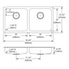 Elkay Lustertone Classic Stainless Steel 35-3/4" x 18-1/2" x 4-7/8", Equal Double Bowl Undermount ADA Sink