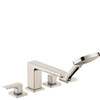 Hansgrohe 32557821 Metropol 4-Hole Roman Tub Set Trim with Lever Handles and 1.75 GPM Handshower in Brushed Nickel