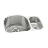 Elkay Lustertone Classic Stainless Steel 26-3/4" x 20" x 10", Offset 70/30 Double Bowl Undermount Sink Kit