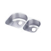Elkay Lustertone Classic Stainless Steel 31-1/4" x 20" x 7-1/2", Offset 60/40 Double Bowl Undermount Sink Kit