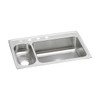 Elkay Lustertone Classic Stainless Steel 33" x 22" x 7-7/8", 0-Hole 30/70 Double Bowl Drop-in Sink