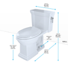 TOTO Promenade II 1G One-Piece Elongated 1 GPF Universal Height Toilet with CeFiONtect and Right-Hand Trip Lever, Cotton White - MS814224CUFRG#01