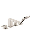Hansgrohe 74555821 Metropol 4-Hole Roman Tub Set Trim with Loop Handles and 1.75 GPM Handshower in Brushed Nickel