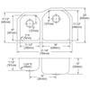 Elkay Lustertone Classic Stainless Steel 31-1/4" x 20" x 10", Offset 40/60 Double Bowl Undermount Sink Kit