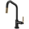 Brizo Litze 64063LF-GL SmartTouch Pull-Down Faucet with Angled Spout and Knurled Handle Luxe Gold