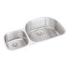 Elkay Lustertone Classic Stainless Steel, 36-1/4" x 21-1/8" x 7-1/2", Offset 40/60 Double Bowl Undermount Sink Kit