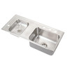 Elkay Lustertone Classic Stainless Steel 37-1/4" x 17" x 6-1/2" Double Bowl Drop-in Classroom ADA Sink