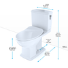 TOTO Connelly Two-Piece Elongated Dual Flush 1.28 and 0.9 GPF with CeFiONtect and Right Lever, WASHLET+ ready, Cotton White - MS494234CEMFRG#01