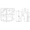 Elkay Quartz Classic 33" x 18-1/2" x 9-1/2", Equal Double Bowl Undermount Sink Kit with Filtered Faucet, Greystone