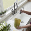Elkay Explore Three Hole Bridge Faucet with Pull-down Spray and Lever Handles Antique Steel