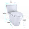 TOTO Nexus Two-Piece Elongated 1.28 GPF Universal Height Toilet with CeFiONtect and SS124 SoftClose seat, WASHLET+ ready, Sedona Beige - MS442124CEFG#12