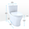 Toto Aquia IV One Piece Elongated Universal Height Toilet with CEFIONTECT Dual Flush 0.9 and 1.28 GPF with SS124 SoftClose Seat in Cotton White