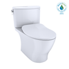 TOTO Nexus 1G Two-Piece Elongated 1 GPF Universal Height Toilet with CeFiONtect and SS234 SoftClose seat, WASHLET+ ready, Cotton White - MS442234CUFG#01