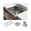 Elkay Dart Canyon Stainless Steel 32-7/8" x 27-1/4" x 9-5/8" 1-Hole Single Bowl Farmhouse ADA Workstation Sink with 4-13/16" Deep Work Shelf