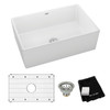 Elkay Fireclay 30" x 19-15/16" x 9-1/8" Single Bowl Farmhouse Sink Kit White