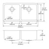 Elkay Lustertone Classic Stainless Steel 35-3/4" x 18-1/2" x 10", Equal Double Bowl Undermount Sink