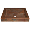 Native Trails CPS247 SMALL SQUARE Hammered Copper Bar/Prep Sink Native Trails CPS247 SMALL SQUARE Hammered Copper Bar/Prep Sink