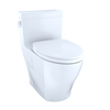TOTO Legato WASHLET+ One-Piece Elongated 1.28 GPF Universal Height Skirted Toilet with CeFiONtect - Cotton White - MS624124CEFG#01