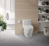 TOTO Nexus One-Piece Elongated 1.28 GPF Universal Height Toilet with CeFiONtect and SS124 SoftClose seat, WASHLET+ ready, Colonial White - MS642124CEFG#11