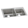 Elkay Lustertone Classic Stainless Steel 33" x 22" x 10", 1-Hole 60/40 Double Bowl Drop-in Sink