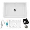 Elkay Fireclay 30" x 19-15/16" x 9-1/8", Single Bowl Farmhouse Sink Kit with Filtered Faucet, White